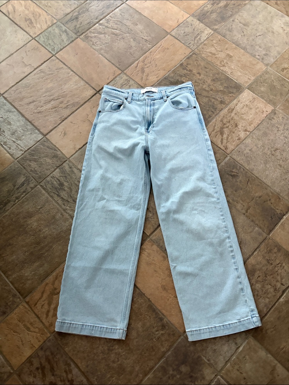 Hollister Straight-Leg Jeans in Light Blue Wash